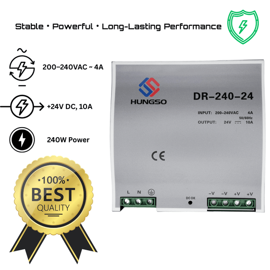 HUNGSO DR-240-24 Industrial Power Supply – 24V 10A (240W)