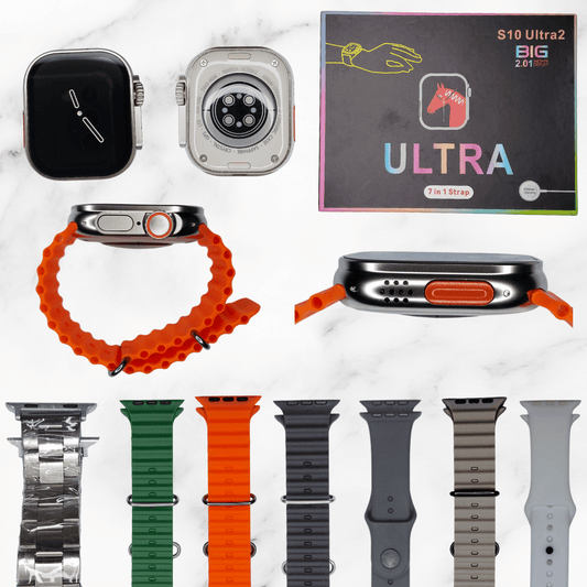 S10 Ultra 2 Smartwatch (Series Ultra) – 7 - in - 1 Strap Pack Included | 2.01" Display, Wireless Charging, Multi - Sports Mode, Waterproof Body - Zenty Tech