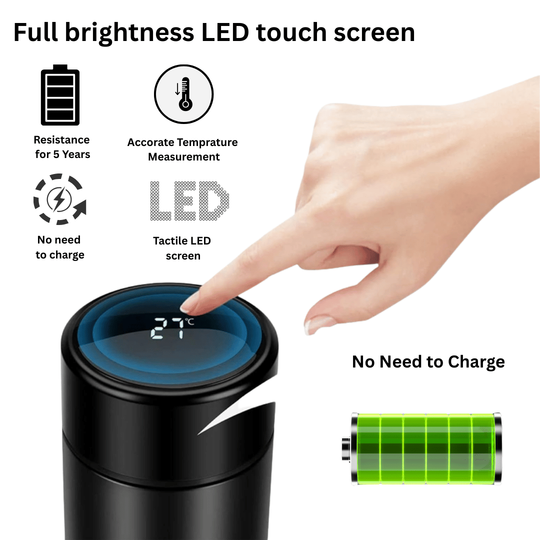 Smart LED Temperature Water Bottle – 500ml