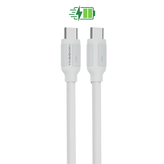 Youshengku 65W MAX Type - C to Type - C Silicone Fast Charging Cable | K - 127 | 1M | Ultra - Soft & Durable - Zenty Tech